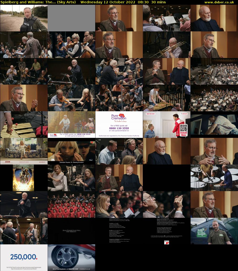 Spielberg and Williams: The... (Sky Arts) Wednesday 12 October 2022 08:30 - 09:00