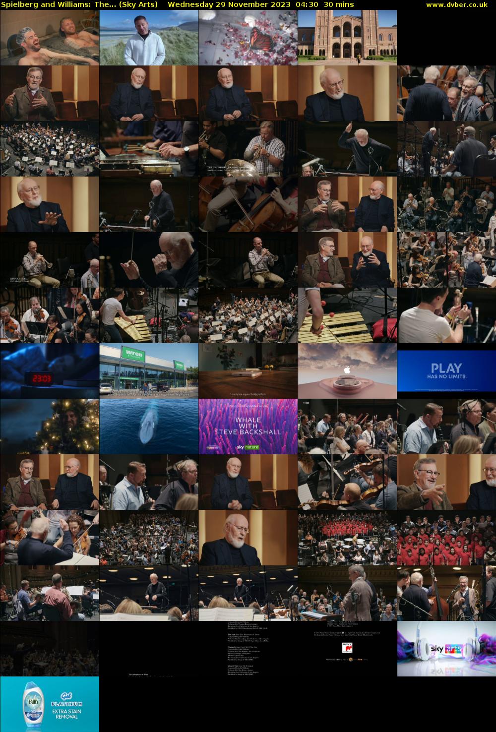 Spielberg and Williams: The... (Sky Arts) Wednesday 29 November 2023 04:30 - 05:00