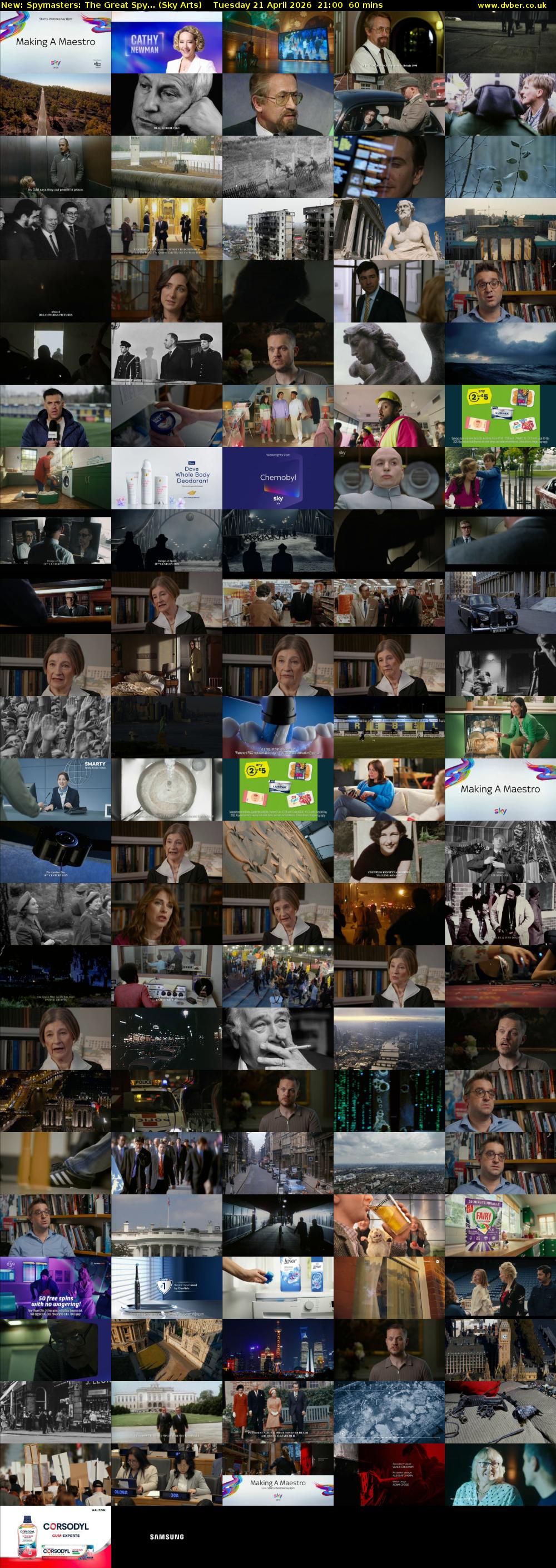 Spymasters: The Great Spy... (Sky Arts) Tuesday 21 April 2026 21:00 - 22:00