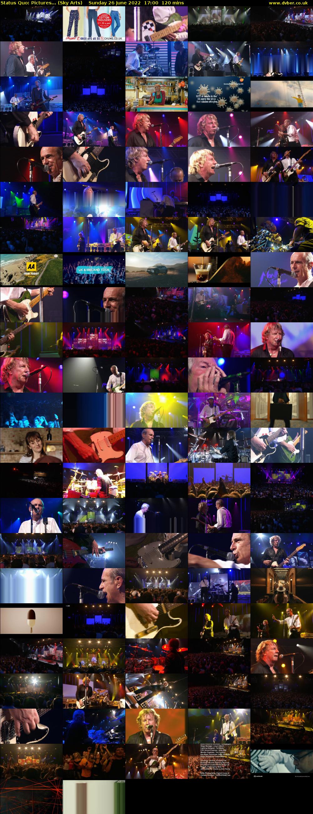 Status Quo: Pictures... (Sky Arts) Sunday 26 June 2022 17:00 - 19:00