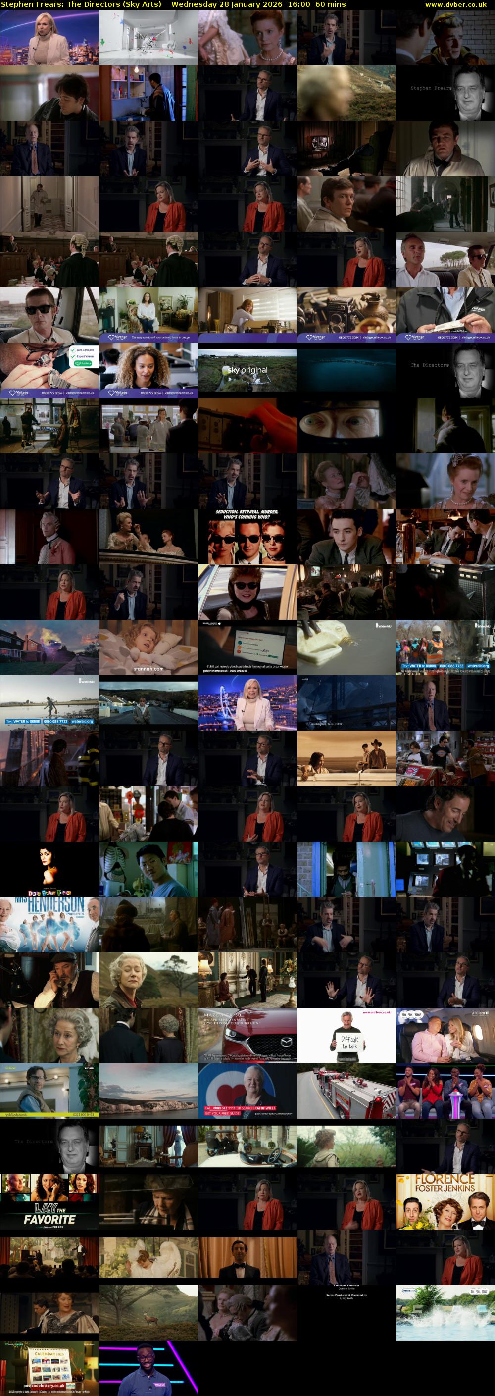 Stephen Frears: The Directors (Sky Arts) Wednesday 28 January 2026 16:00 - 17:00