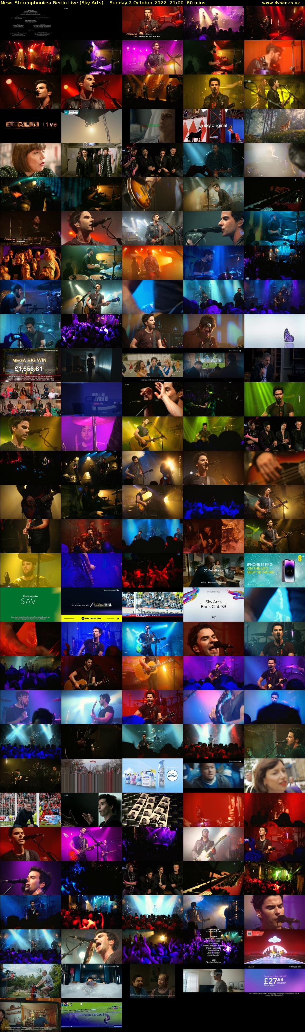 Stereophonics: Berlin Live (Sky Arts) Sunday 2 October 2022 21:00 - 22:20