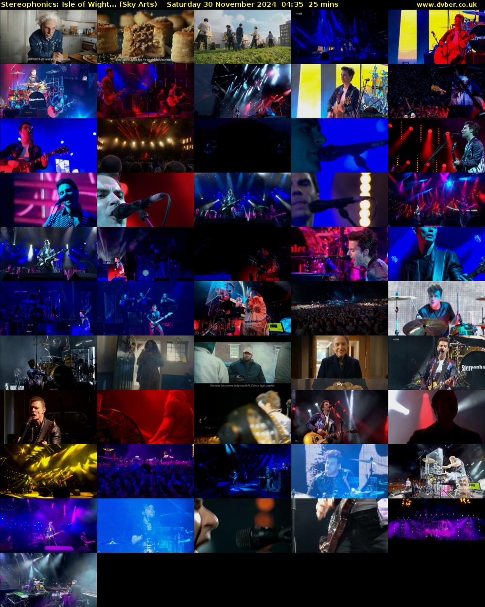 Stereophonics: Isle of Wight... (Sky Arts) Saturday 30 November 2024 04:35 - 05:00