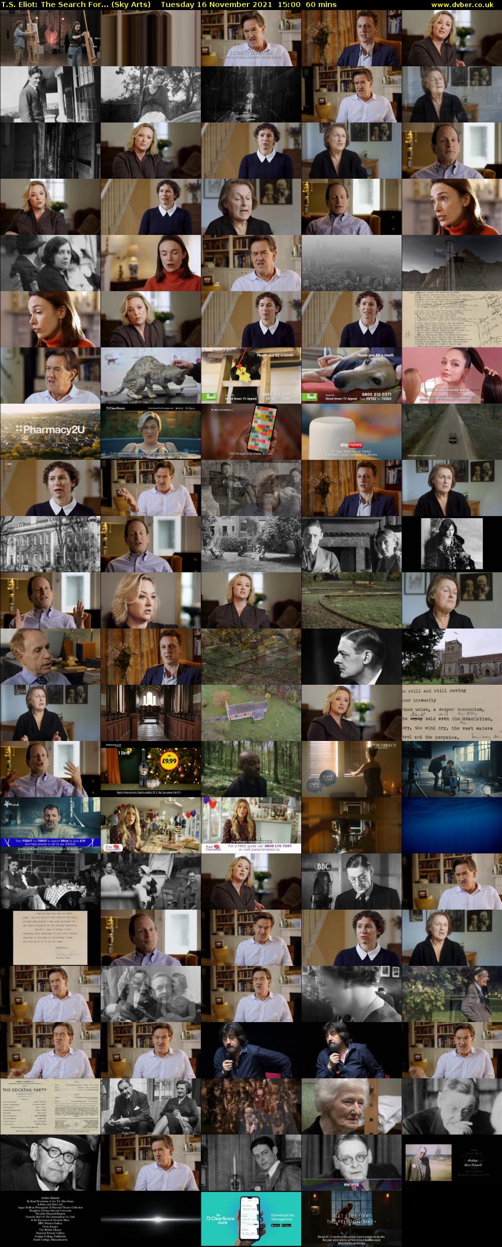 T.S. Eliot: The Search For... (Sky Arts) Tuesday 16 November 2021 15:00 - 16:00
