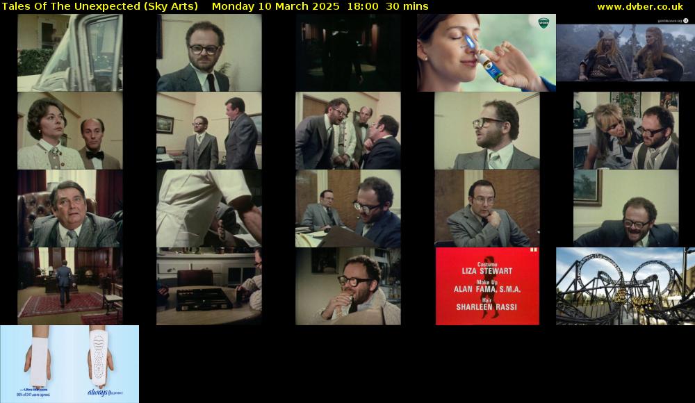 Tales Of The Unexpected (Sky Arts) Monday 10 March 2025 18:00 - 18:30