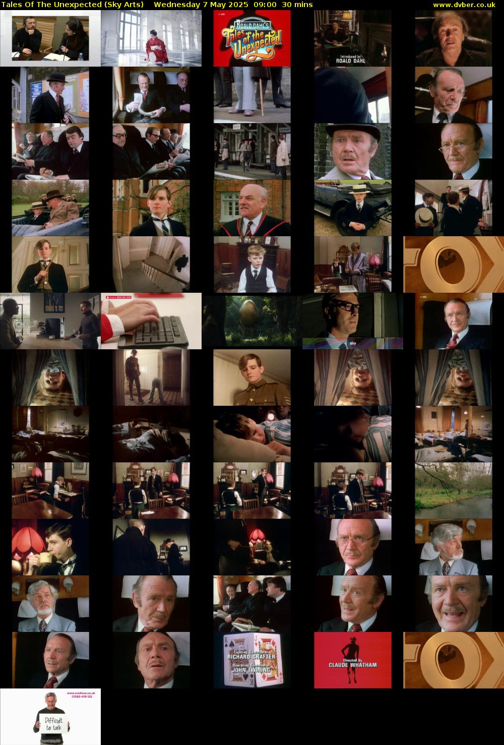 Tales Of The Unexpected (Sky Arts) Wednesday 7 May 2025 09:00 - 09:30