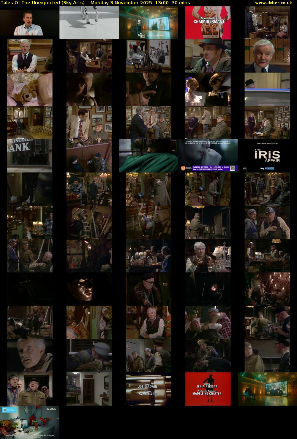 Tales Of The Unexpected (Sky Arts) Monday 3 November 2025 13:00 - 13:30