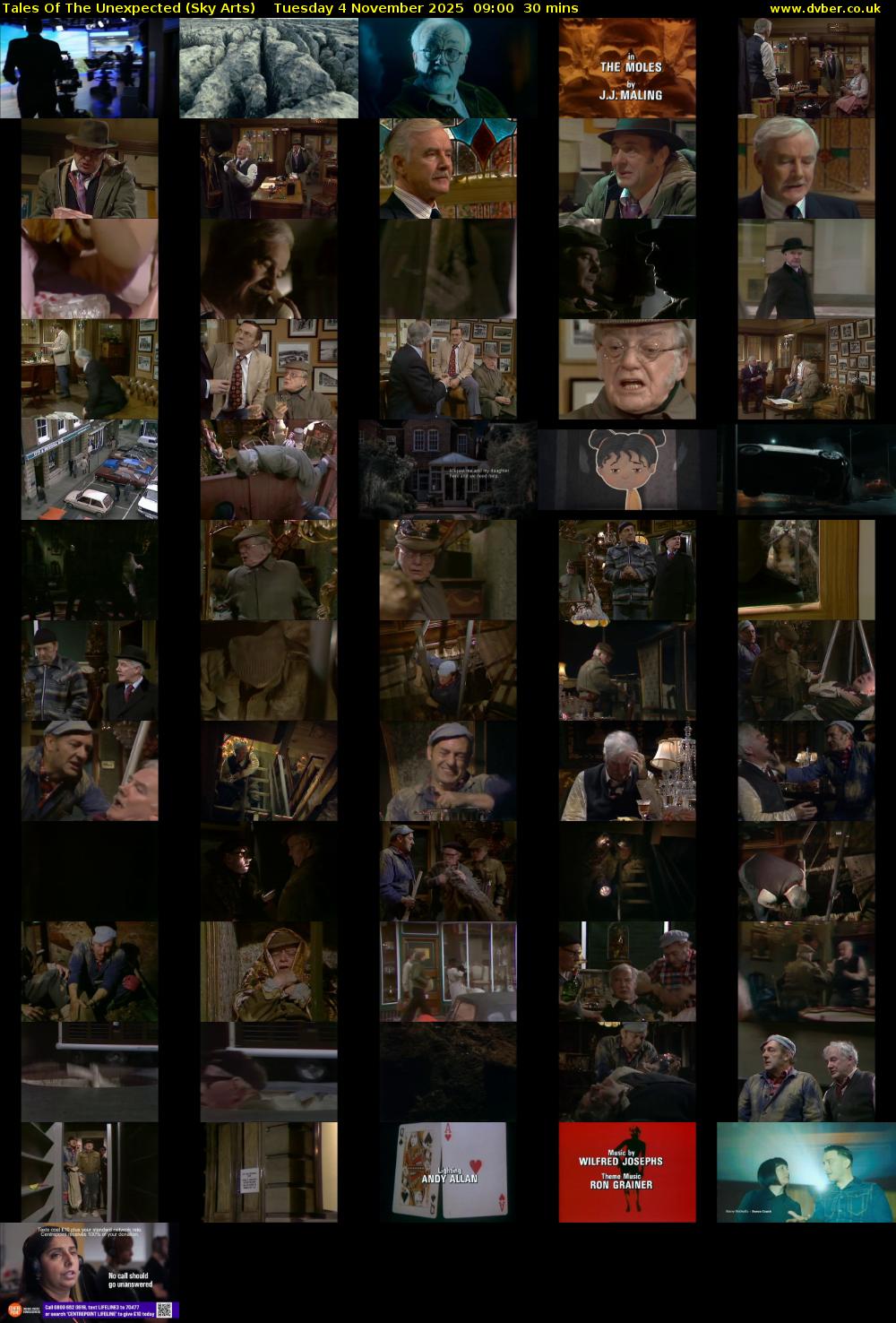 Tales Of The Unexpected (Sky Arts) Tuesday 4 November 2025 09:00 - 09:30