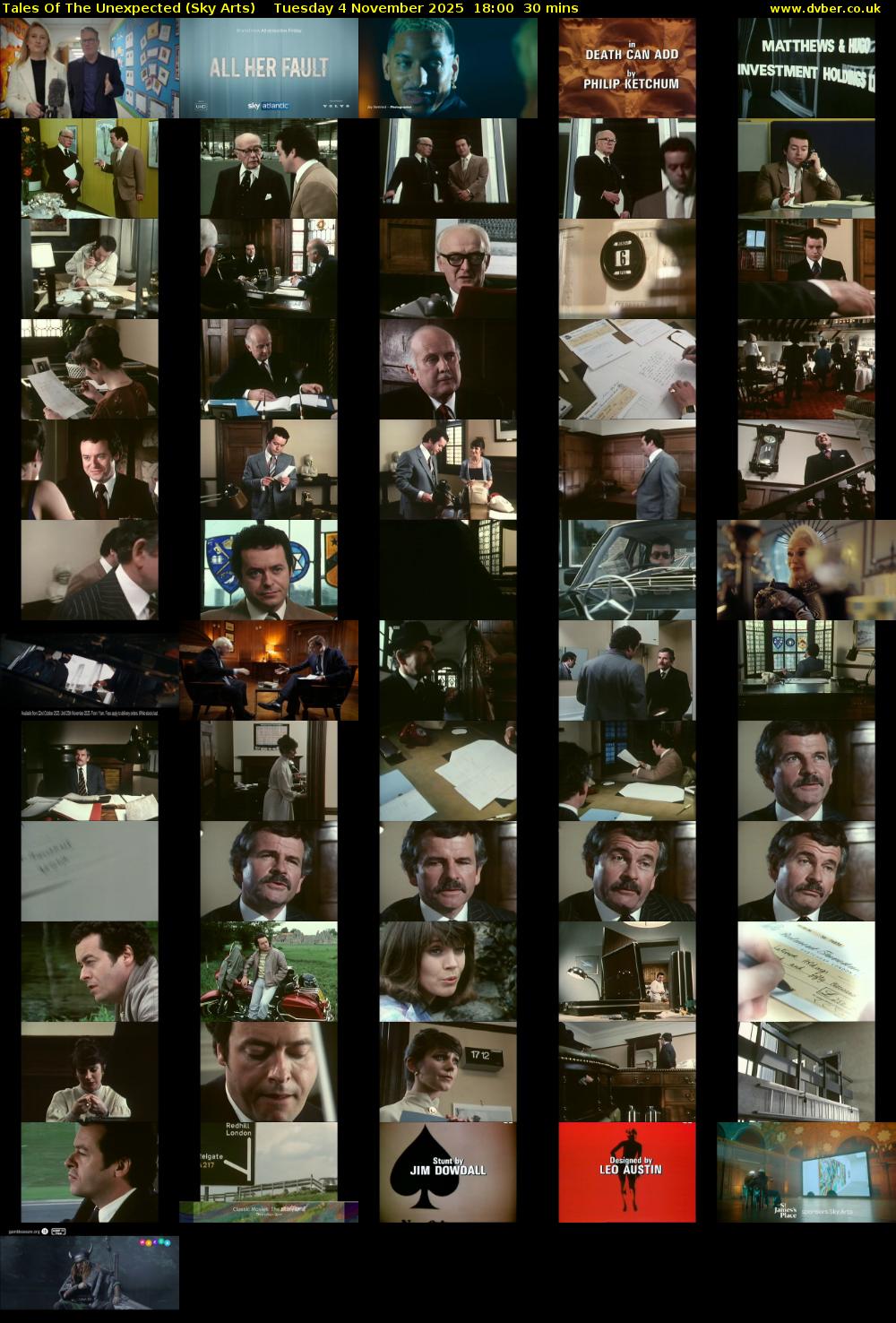 Tales Of The Unexpected (Sky Arts) Tuesday 4 November 2025 18:00 - 18:30