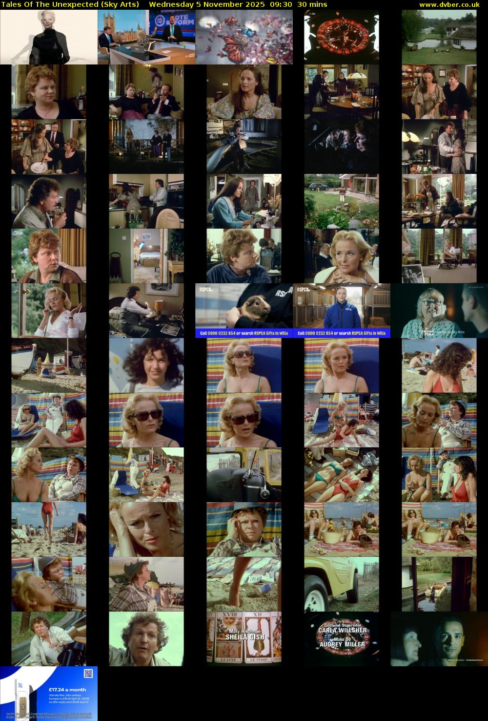 Tales Of The Unexpected (Sky Arts) Wednesday 5 November 2025 09:30 - 10:00
