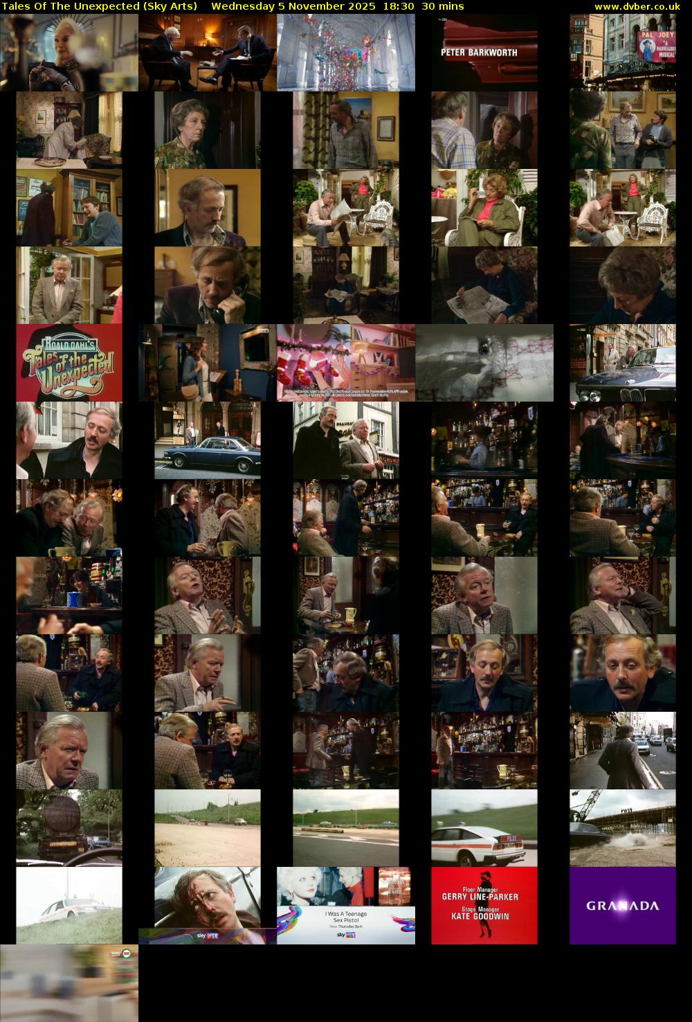 Tales Of The Unexpected (Sky Arts) Wednesday 5 November 2025 18:30 - 19:00