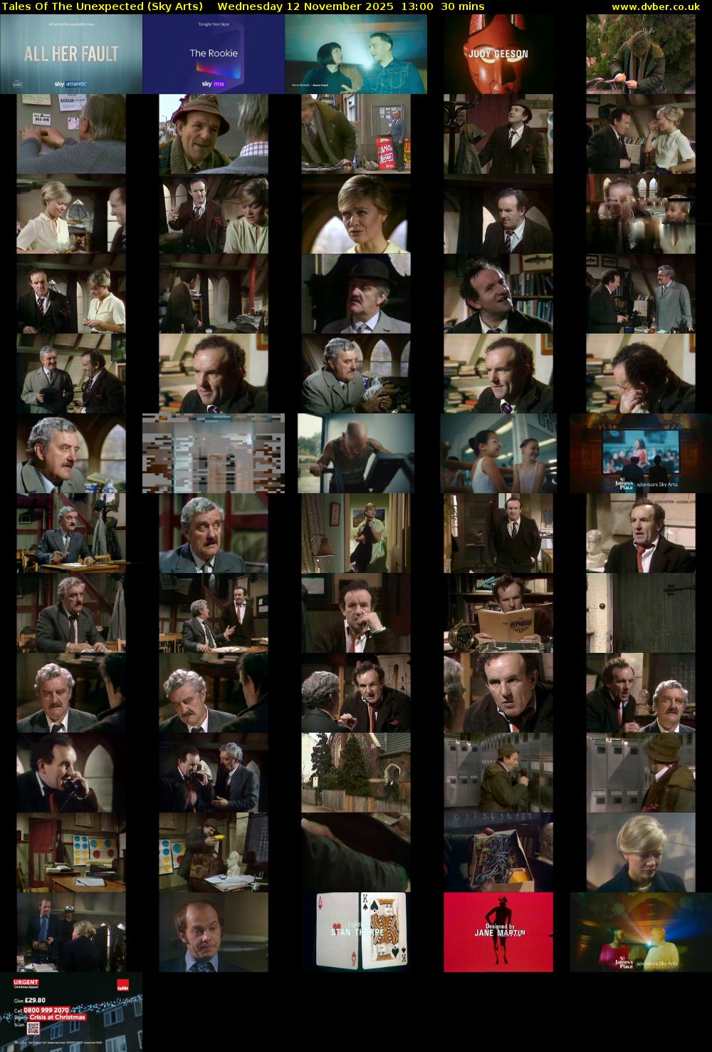 Tales Of The Unexpected (Sky Arts) Wednesday 12 November 2025 13:00 - 13:30