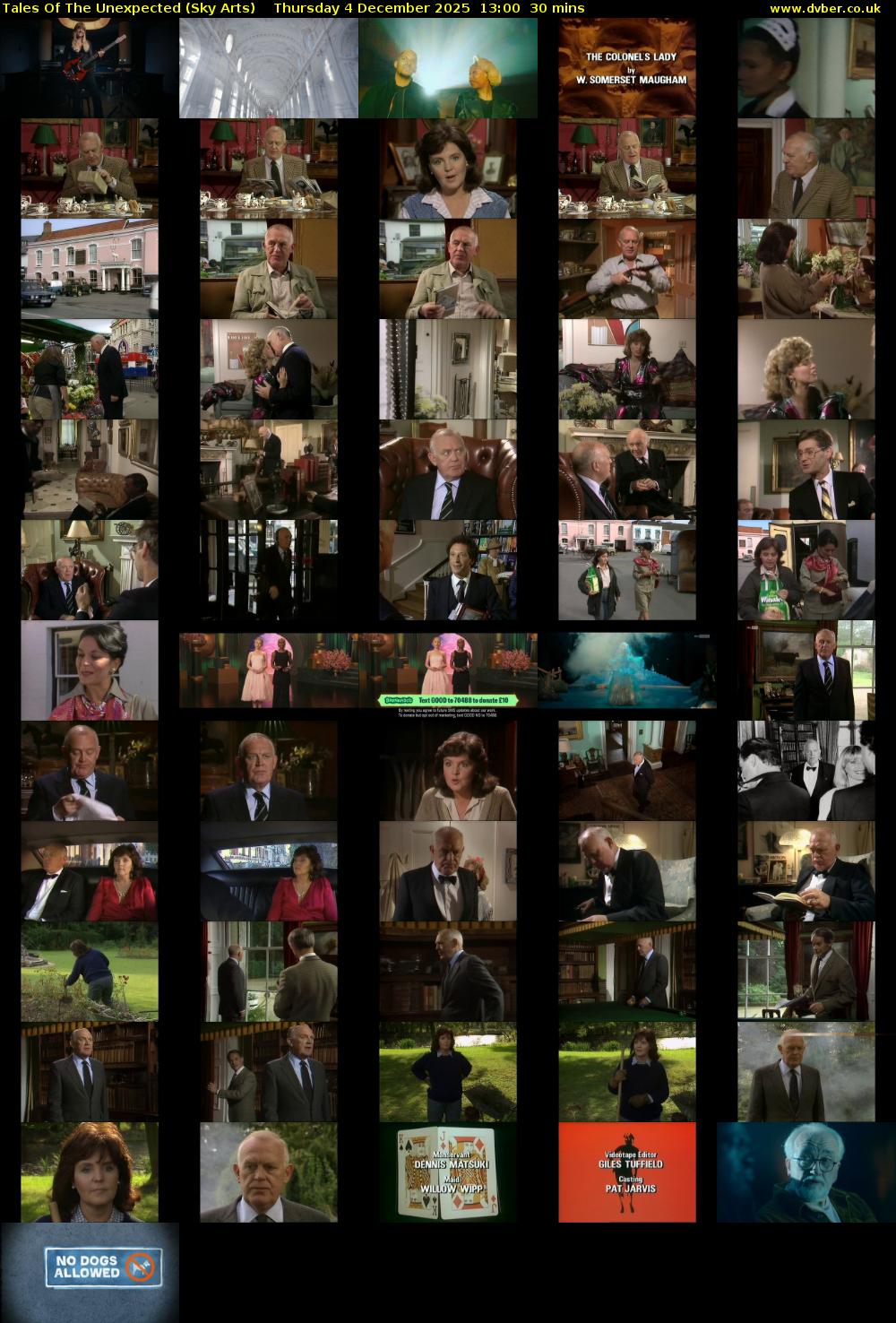 Tales Of The Unexpected (Sky Arts) Thursday 4 December 2025 13:00 - 13:30