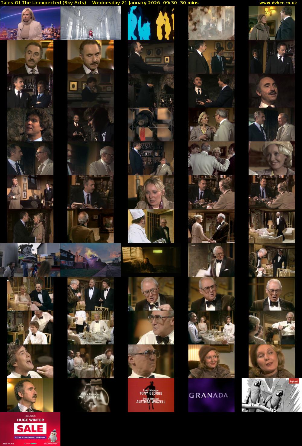 Tales Of The Unexpected (Sky Arts) Wednesday 21 January 2026 09:30 - 10:00