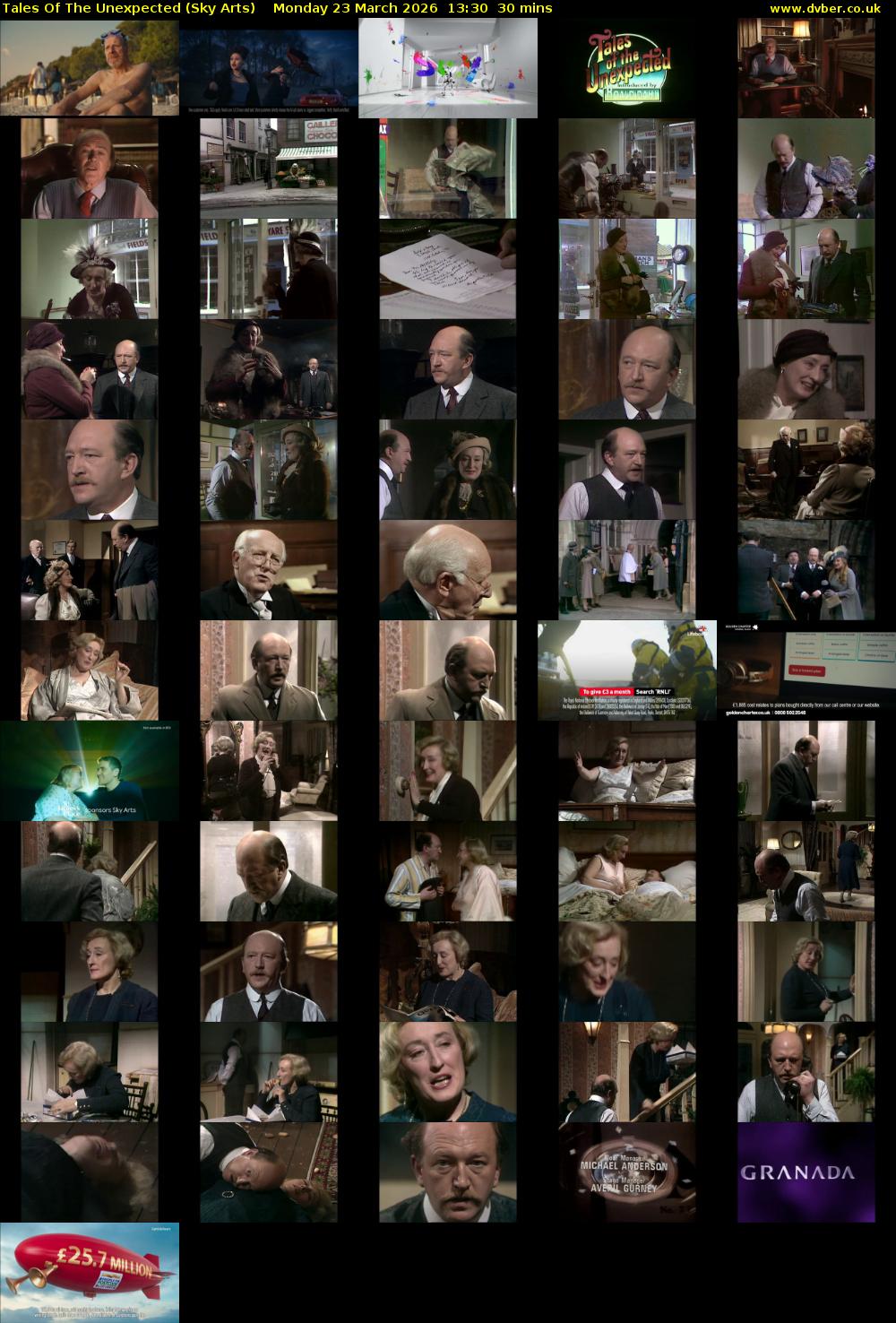 Tales Of The Unexpected (Sky Arts) Monday 23 March 2026 13:30 - 14:00
