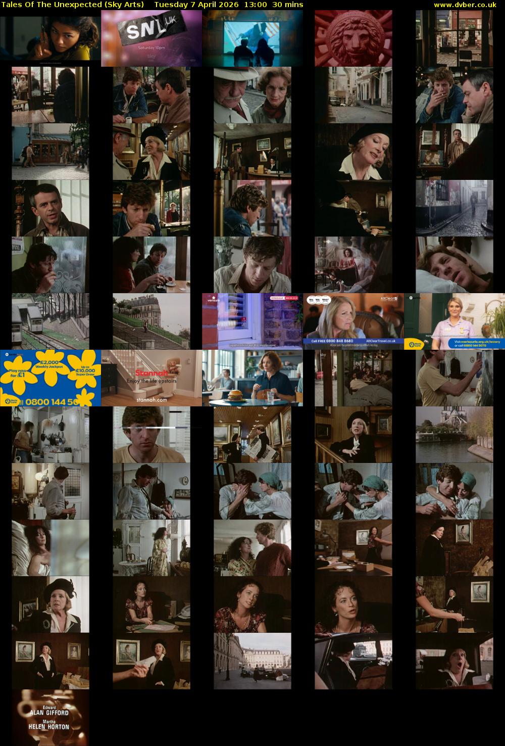 Tales Of The Unexpected (Sky Arts) Tuesday 7 April 2026 13:00 - 13:30