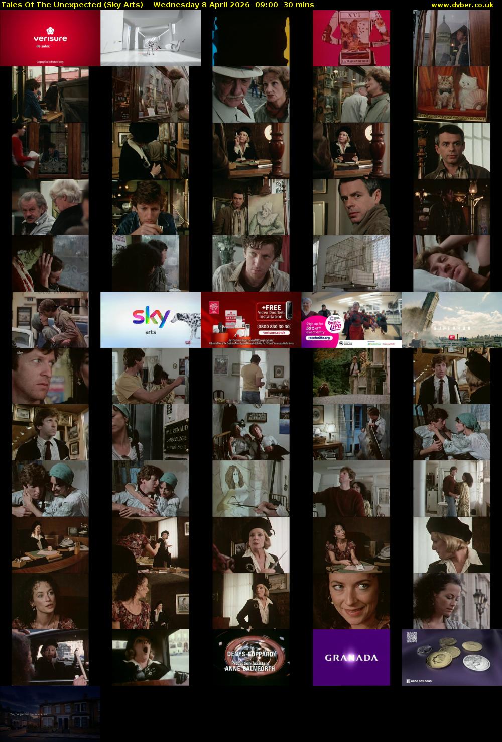 Tales Of The Unexpected (Sky Arts) Wednesday 8 April 2026 09:00 - 09:30