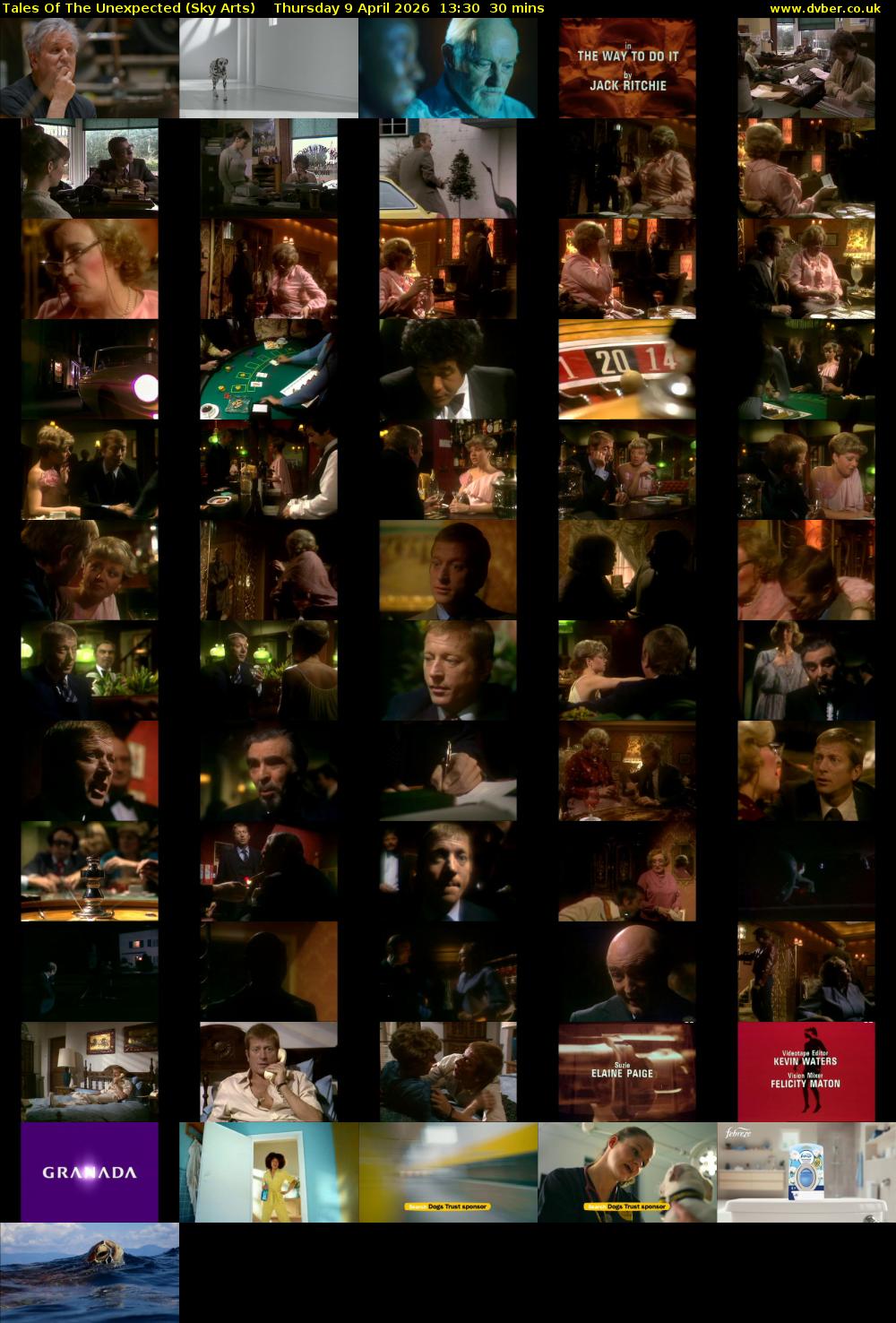 Tales Of The Unexpected (Sky Arts) Thursday 9 April 2026 13:30 - 14:00