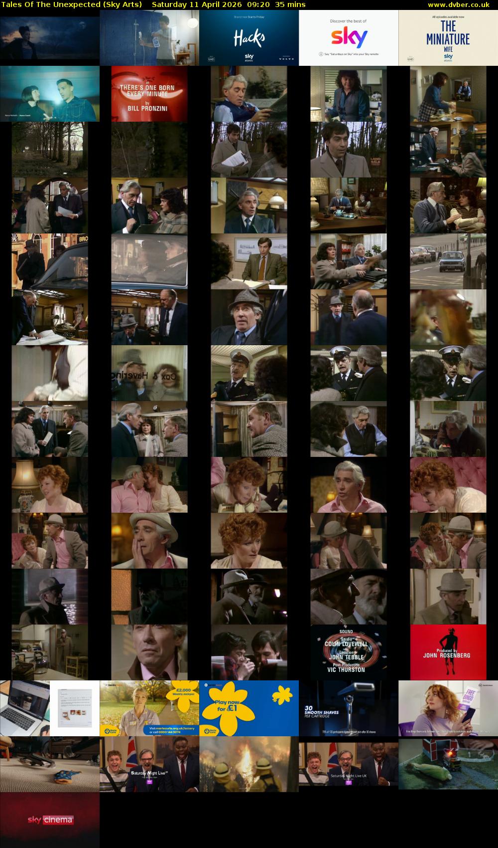 Tales Of The Unexpected (Sky Arts) Saturday 11 April 2026 09:20 - 09:55