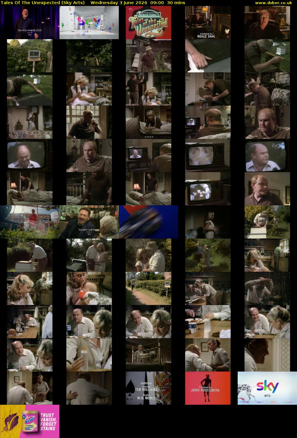 Tales Of The Unexpected (Sky Arts) Wednesday 3 June 2026 09:00 - 09:30