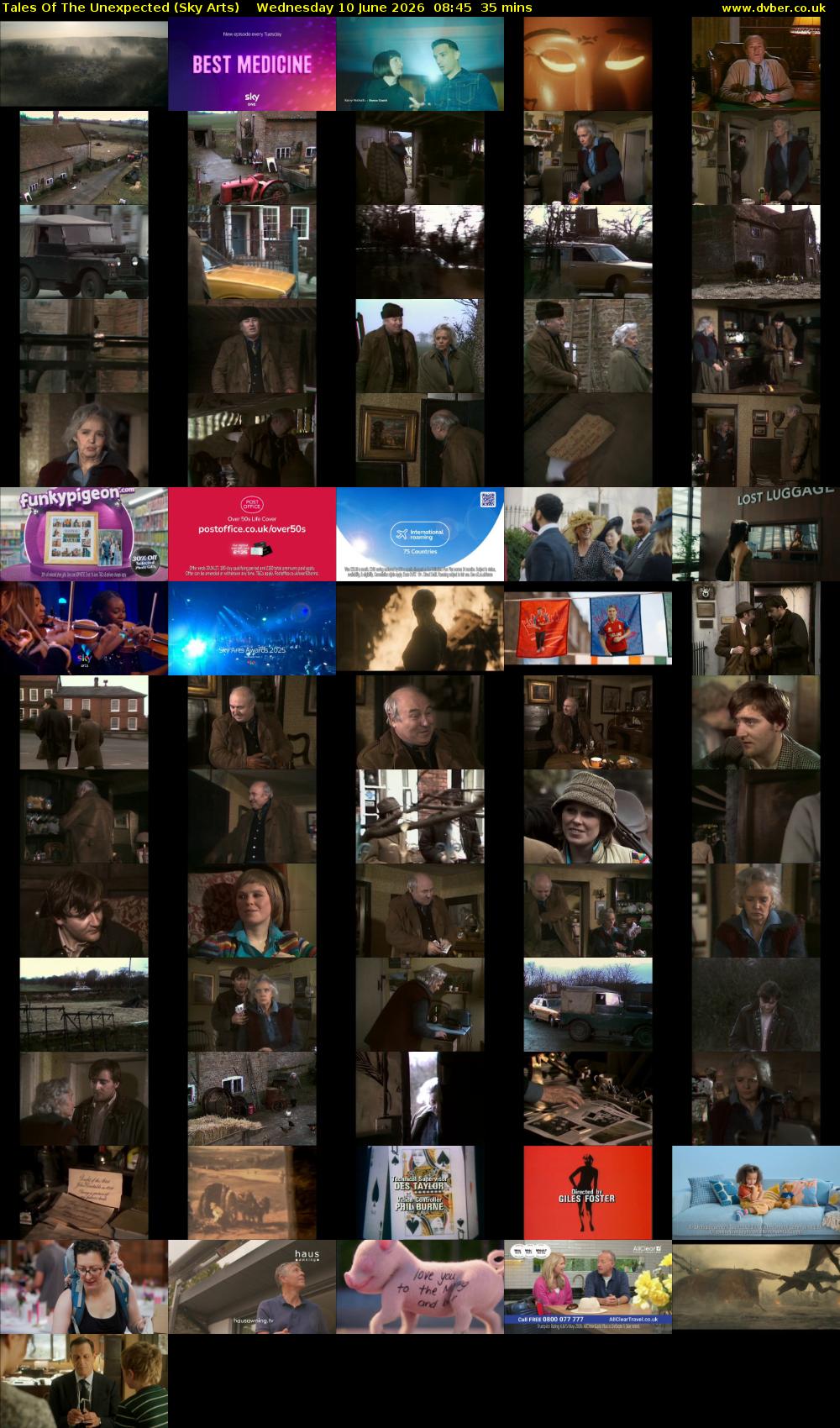 Tales Of The Unexpected (Sky Arts) Wednesday 10 June 2026 08:45 - 09:20
