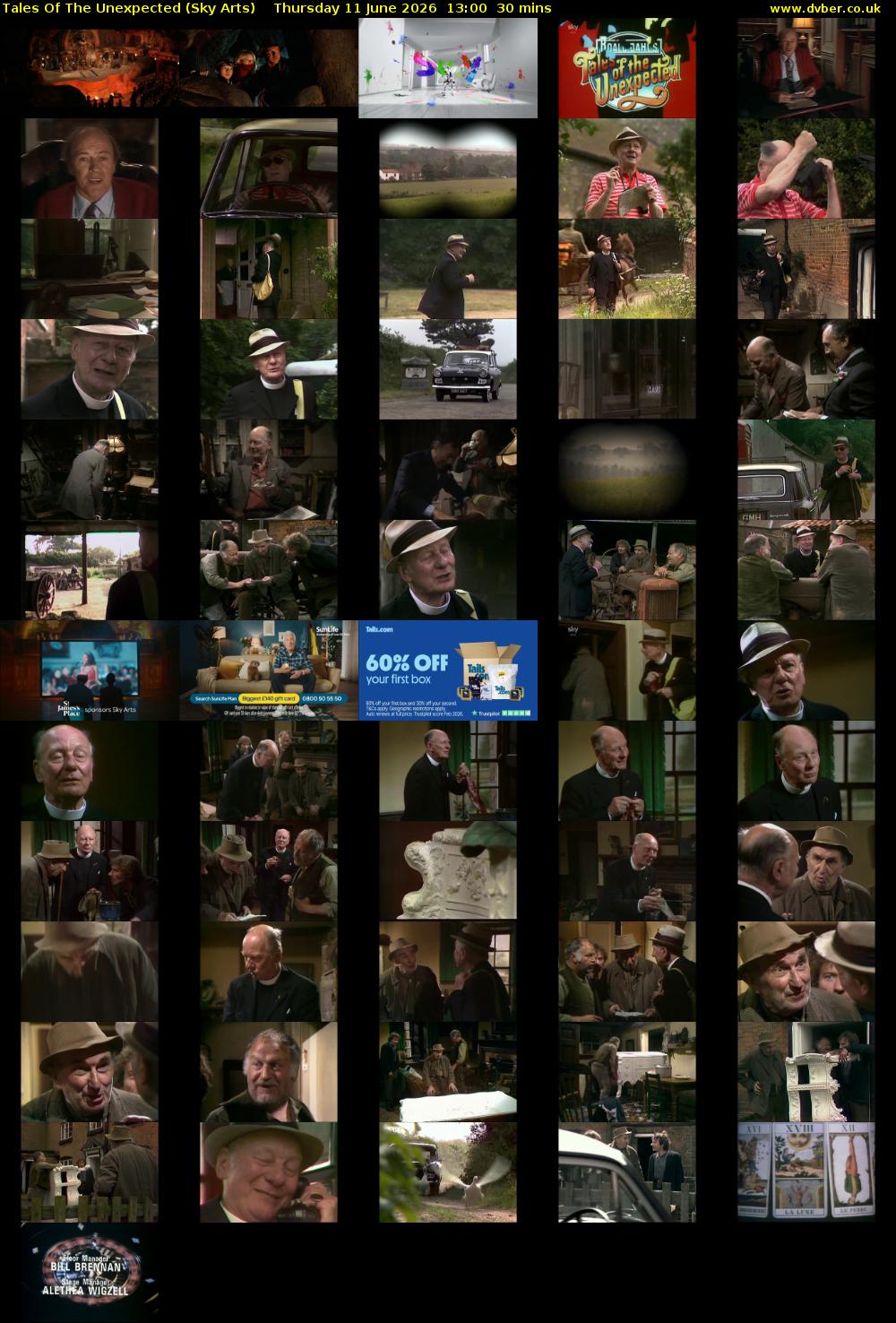 Tales Of The Unexpected (Sky Arts) Thursday 11 June 2026 13:00 - 13:30