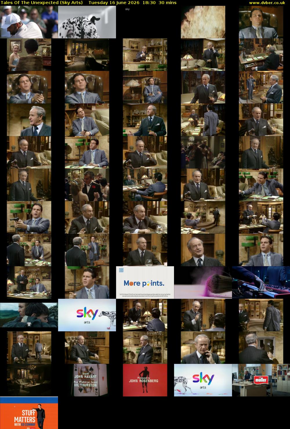 Tales Of The Unexpected (Sky Arts) Tuesday 16 June 2026 18:30 - 19:00