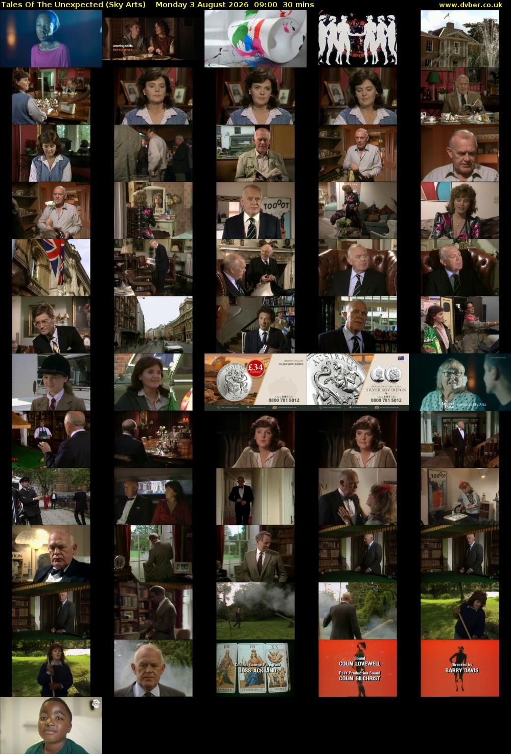 Tales Of The Unexpected (Sky Arts) Monday 3 August 2026 09:00 - 09:30