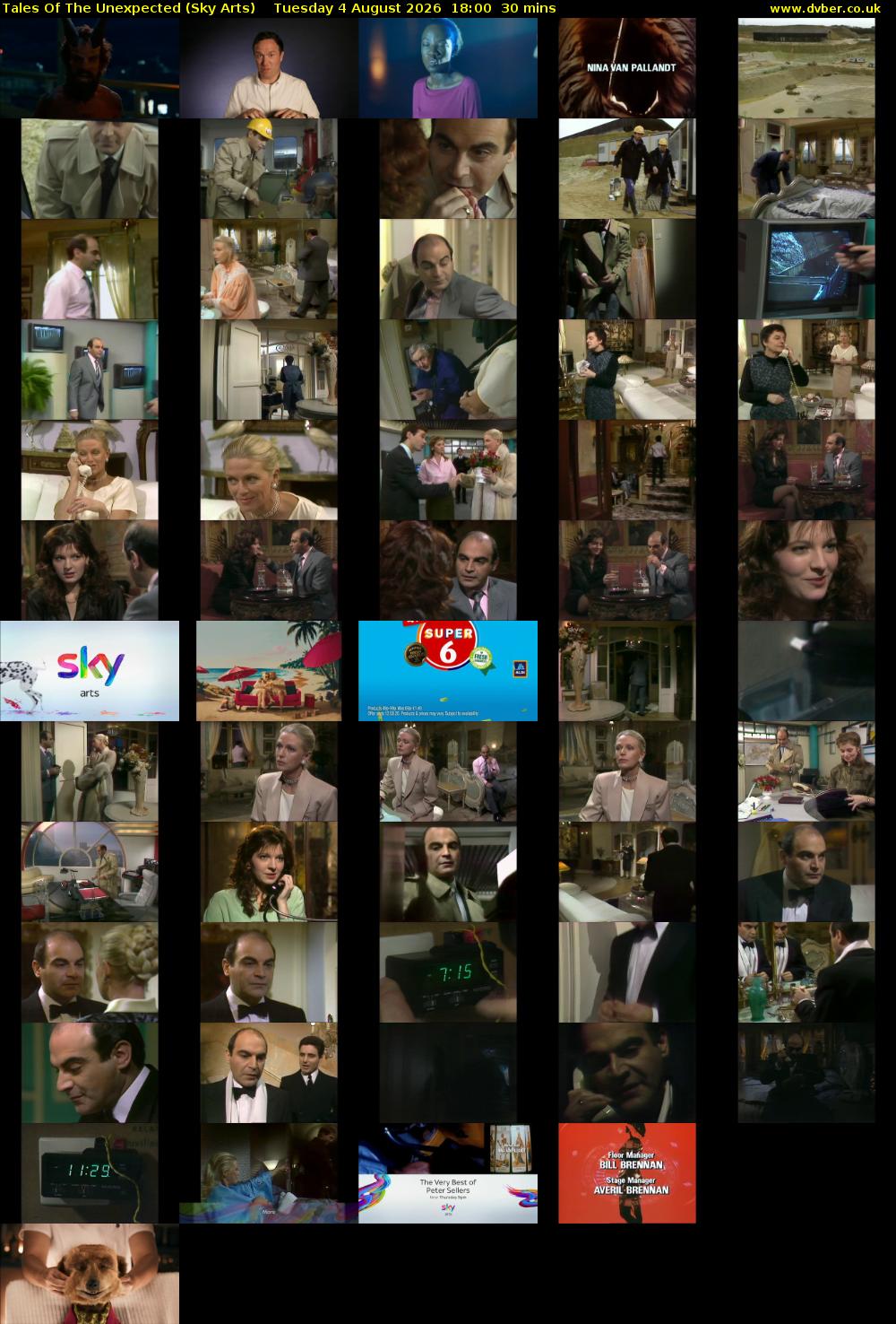 Tales Of The Unexpected (Sky Arts) Tuesday 4 August 2026 18:00 - 18:30