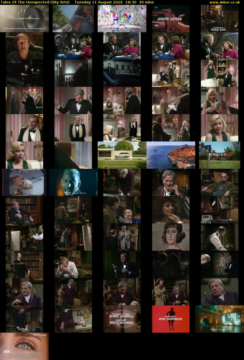 Tales Of The Unexpected (Sky Arts) Tuesday 11 August 2026 18:30 - 19:00