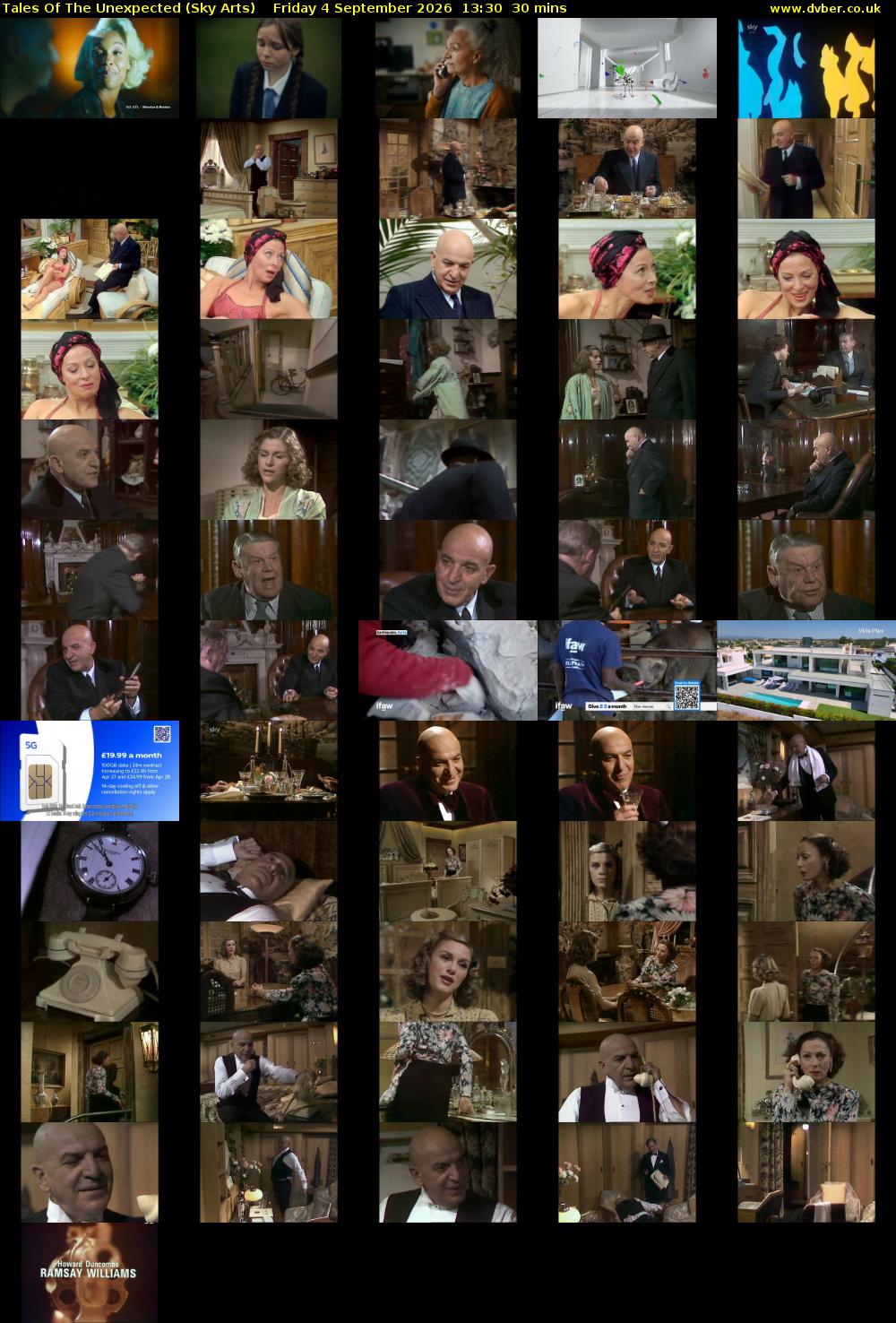 Tales Of The Unexpected (Sky Arts) Friday 4 September 2026 13:30 - 14:00