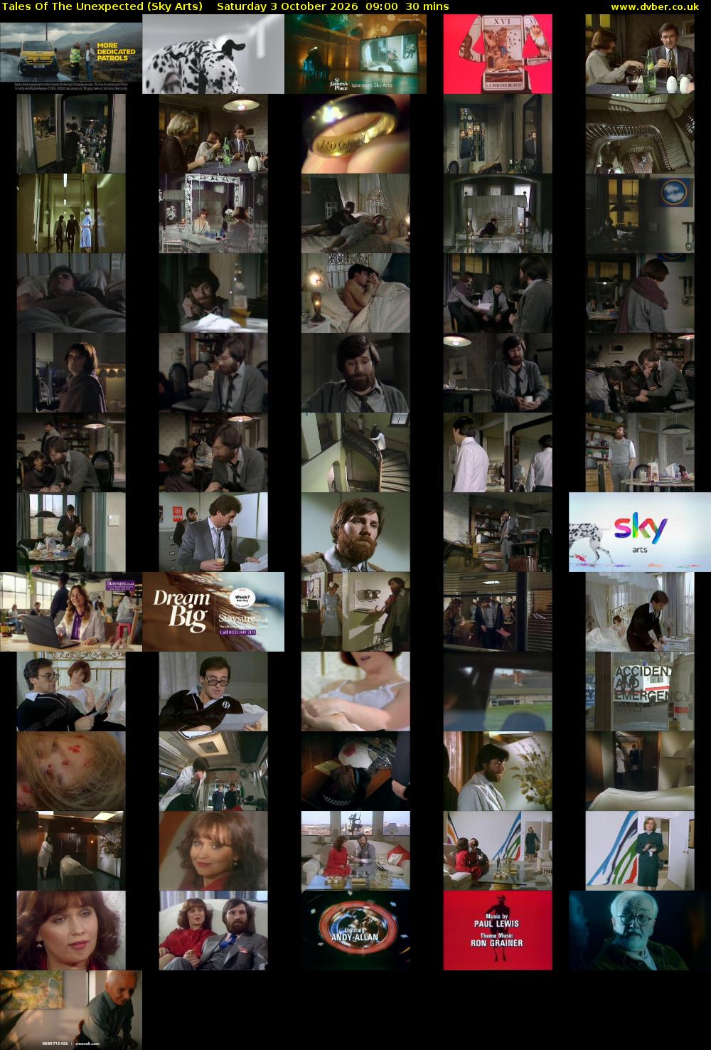 Tales Of The Unexpected (Sky Arts) Saturday 3 October 2026 09:00 - 09:30