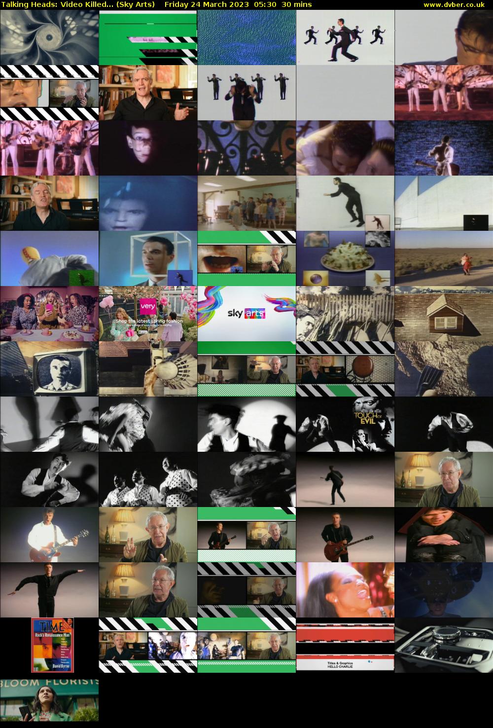 Talking Heads: Video Killed... (Sky Arts) Friday 24 March 2023 05:30 - 06:00