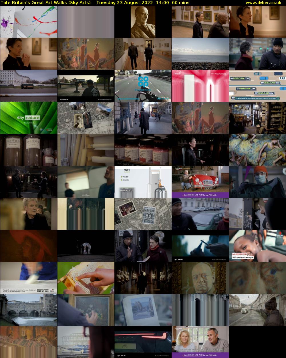 Tate Britain's Great Art Walks (Sky Arts) Tuesday 23 August 2022 14:00 - 15:00
