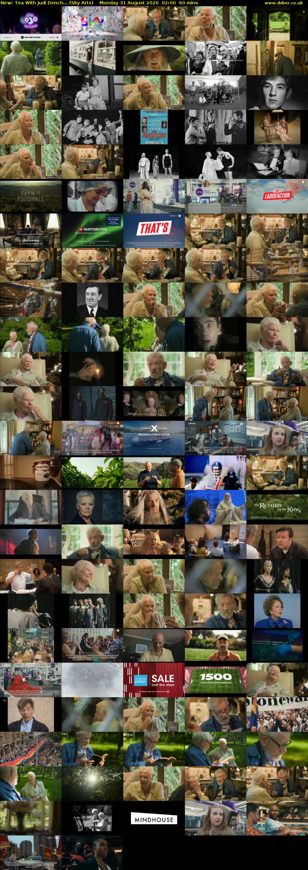 Tea With Judi Dench... (Sky Arts) Monday 31 August 2026 02:00 - 03:00