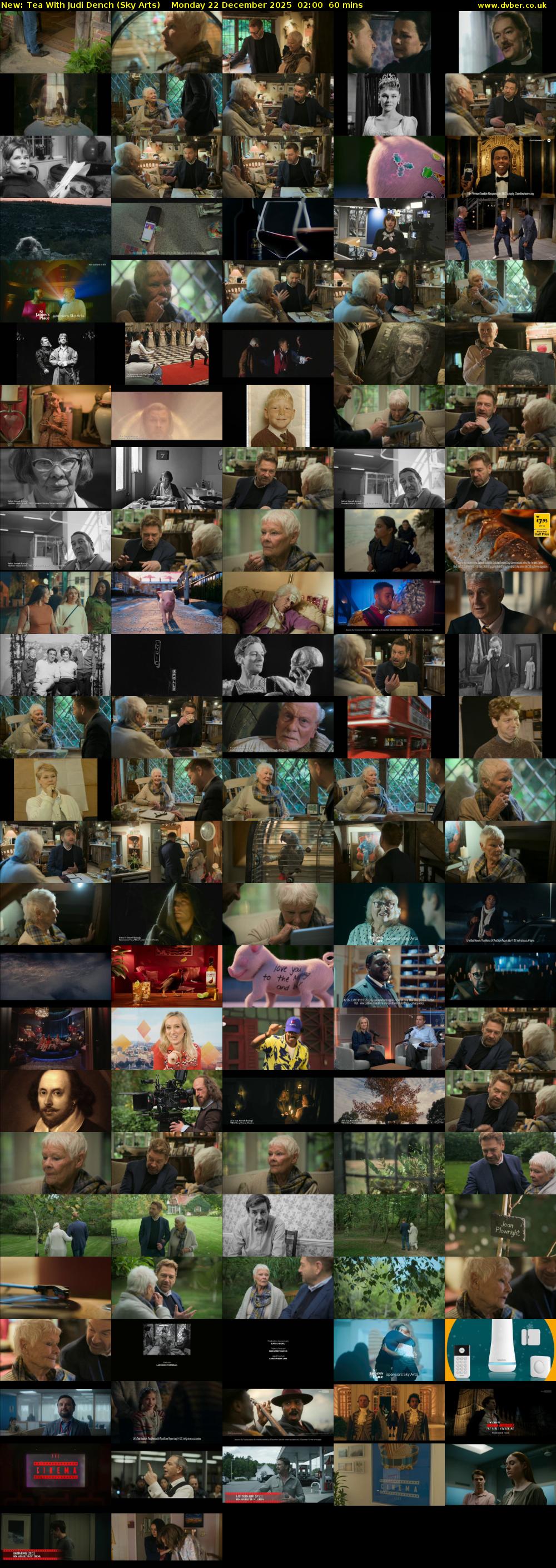 Tea With Judi Dench (Sky Arts) Monday 22 December 2025 02:00 - 03:00