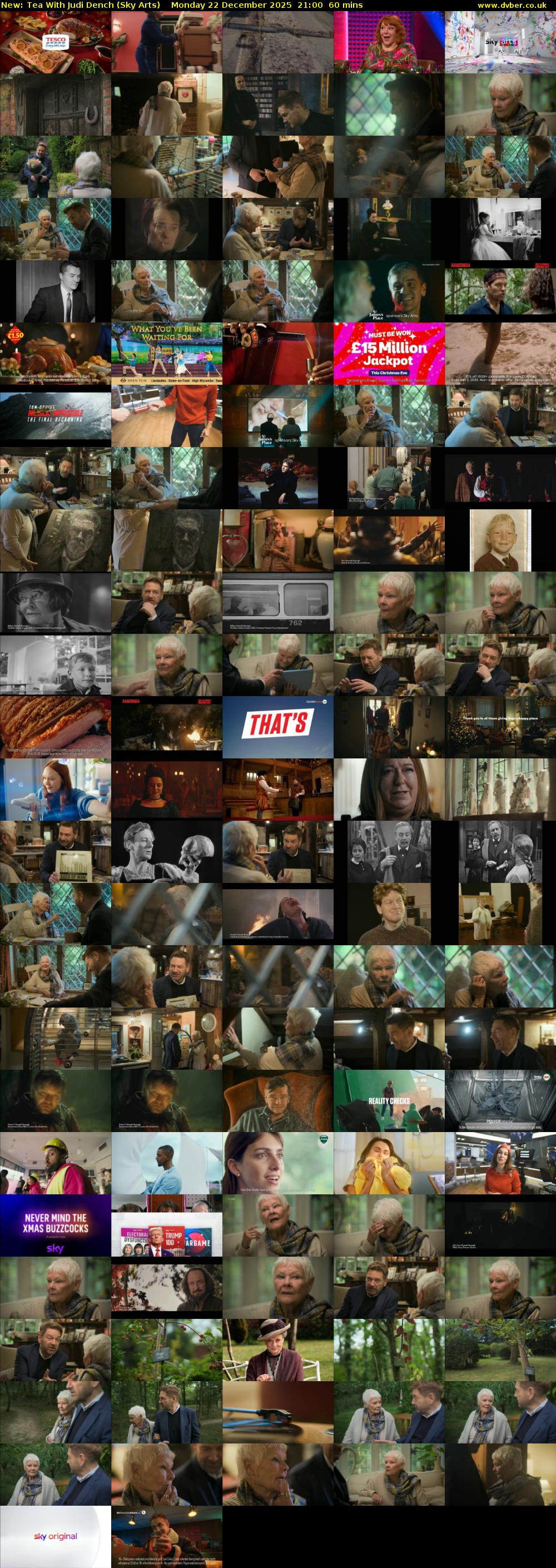 Tea With Judi Dench (Sky Arts) Monday 22 December 2025 21:00 - 22:00