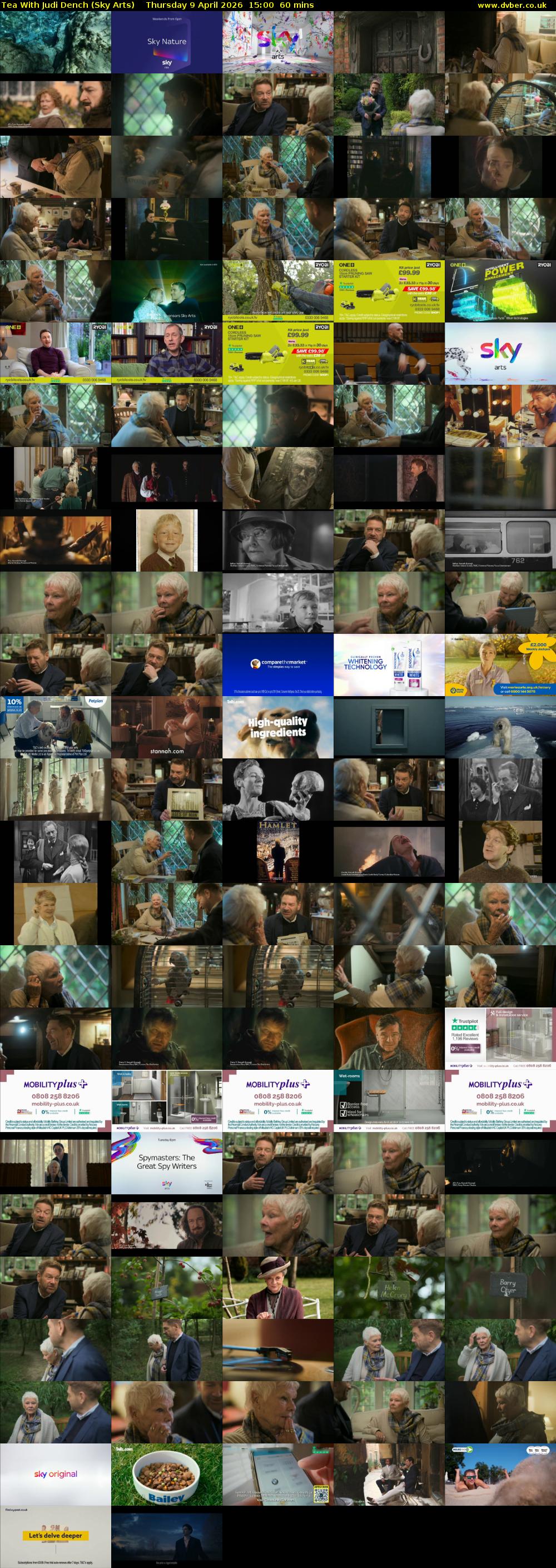 Tea With Judi Dench (Sky Arts) Thursday 9 April 2026 15:00 - 16:00