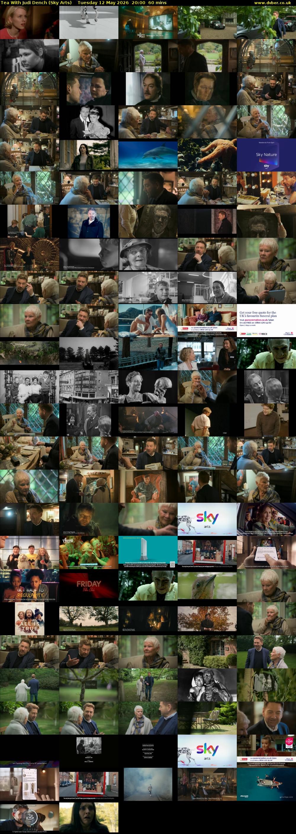 Tea With Judi Dench (Sky Arts) Tuesday 12 May 2026 20:00 - 21:00