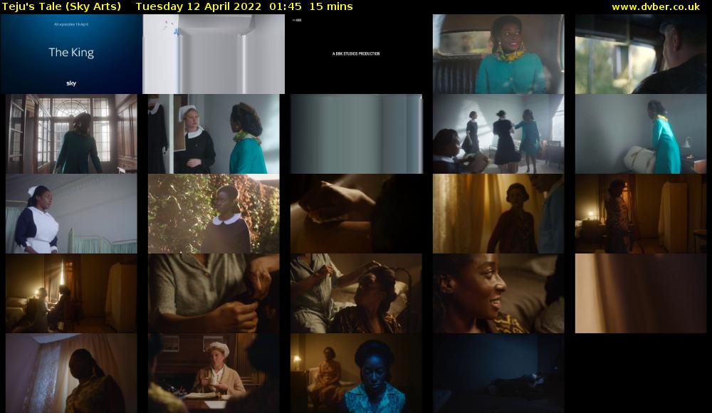 Teju's Tale (Sky Arts) Tuesday 12 April 2022 01:45 - 02:00