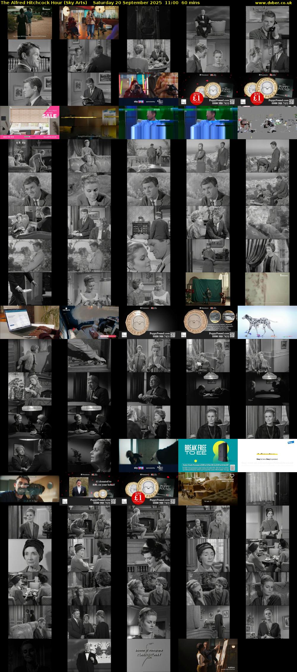 The Alfred Hitchcock Hour (Sky Arts) Saturday 20 September 2025 11:00 - 12:00
