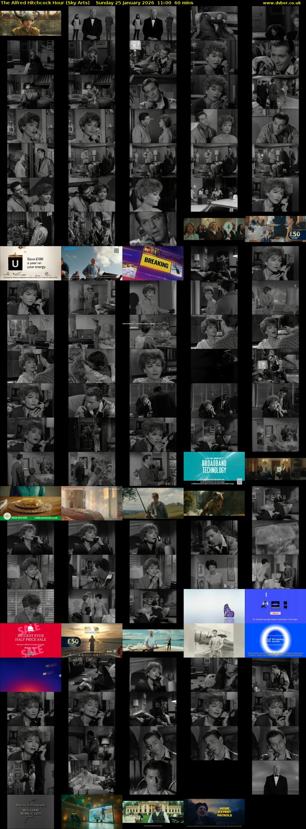 The Alfred Hitchcock Hour (Sky Arts) Sunday 25 January 2026 11:00 - 12:00