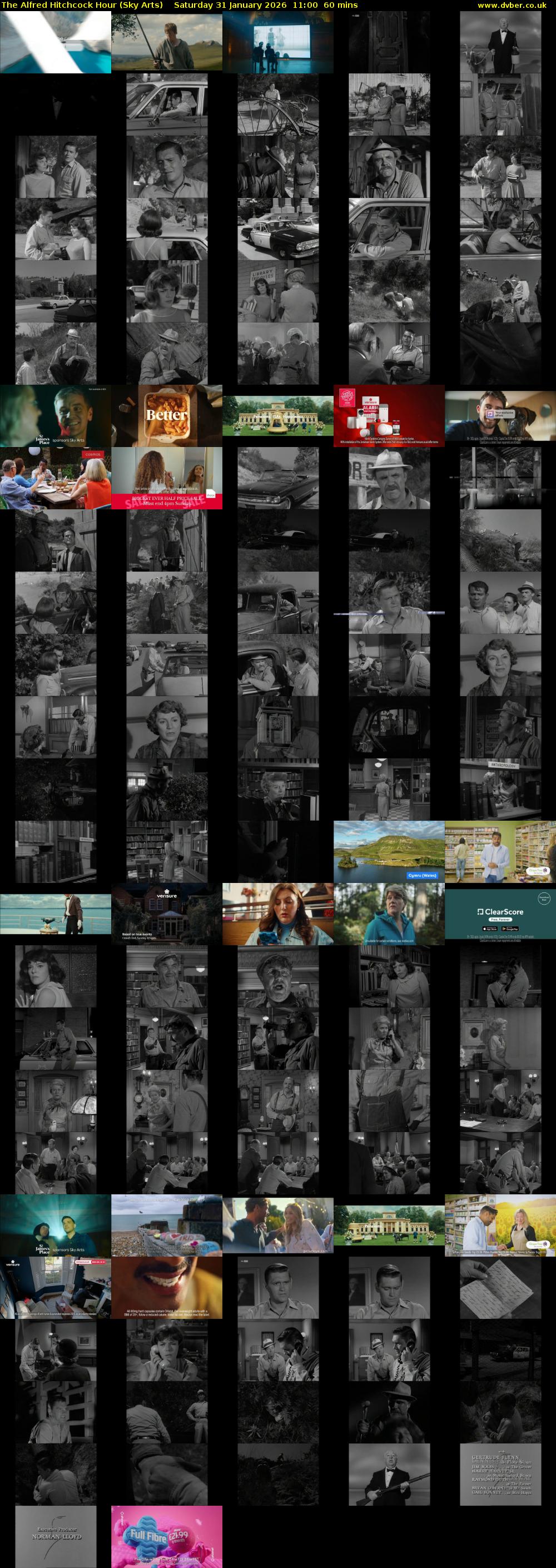 The Alfred Hitchcock Hour (Sky Arts) Saturday 31 January 2026 11:00 - 12:00