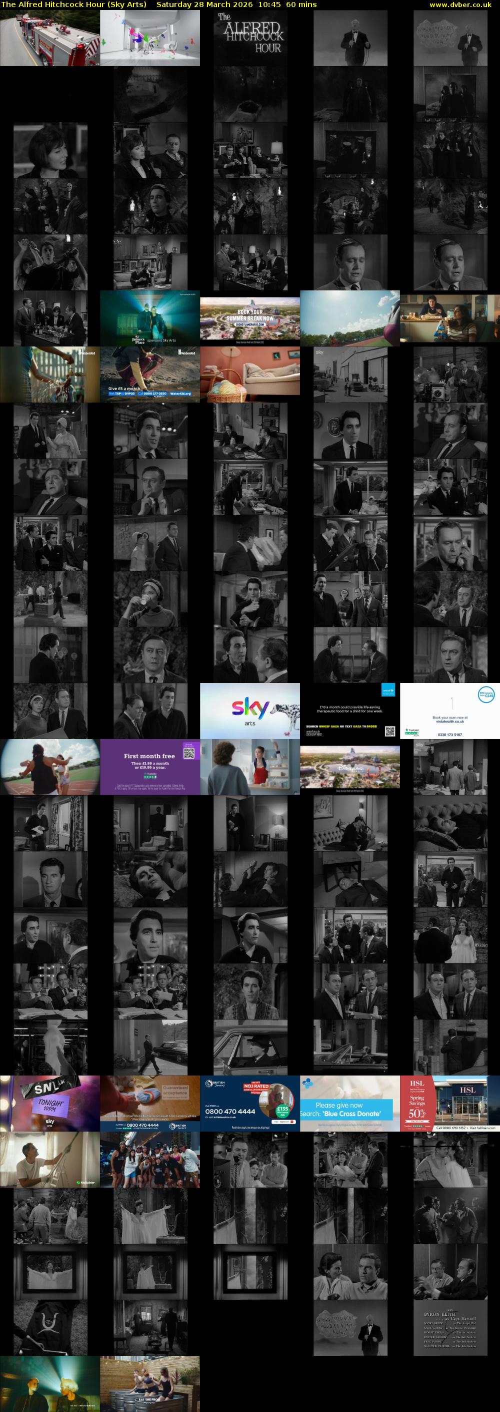 The Alfred Hitchcock Hour (Sky Arts) Saturday 28 March 2026 10:45 - 11:45