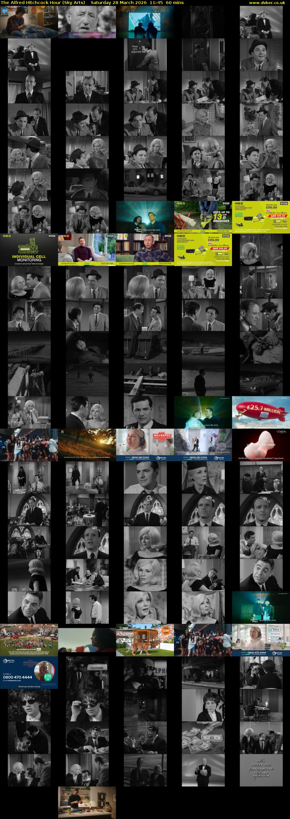 The Alfred Hitchcock Hour (Sky Arts) Saturday 28 March 2026 11:45 - 12:45