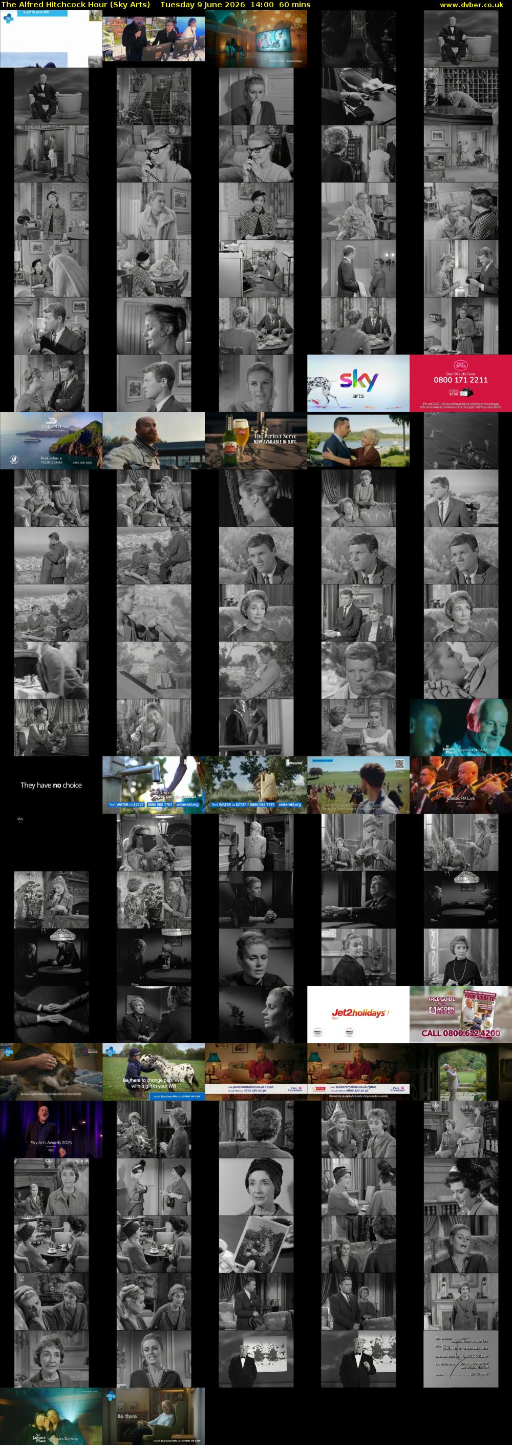 The Alfred Hitchcock Hour (Sky Arts) Tuesday 9 June 2026 14:00 - 15:00