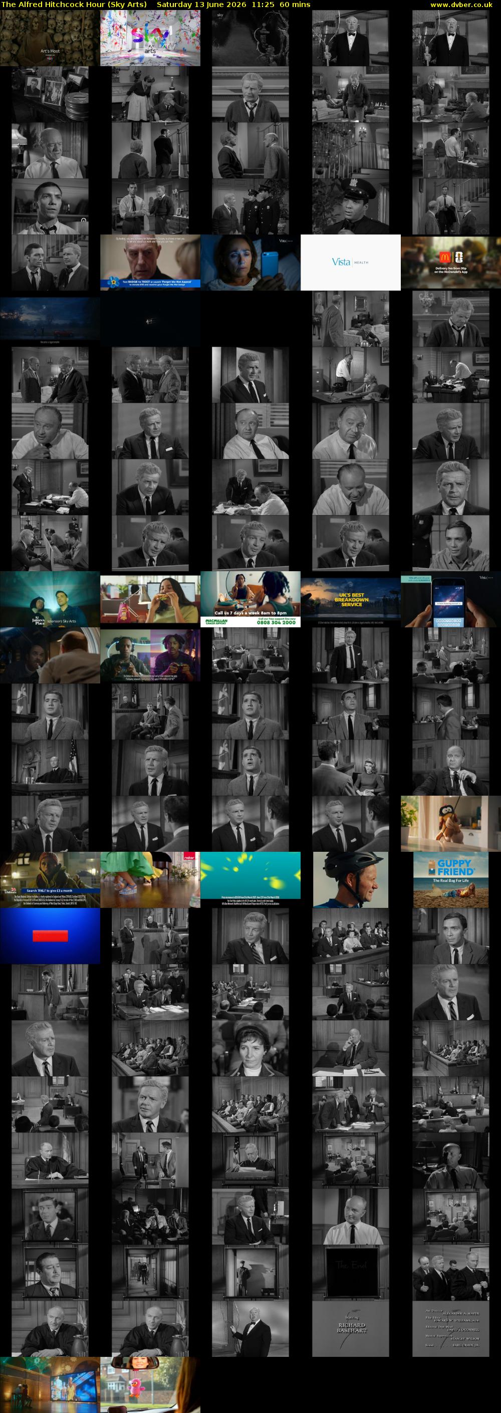 The Alfred Hitchcock Hour (Sky Arts) Saturday 13 June 2026 11:25 - 12:25
