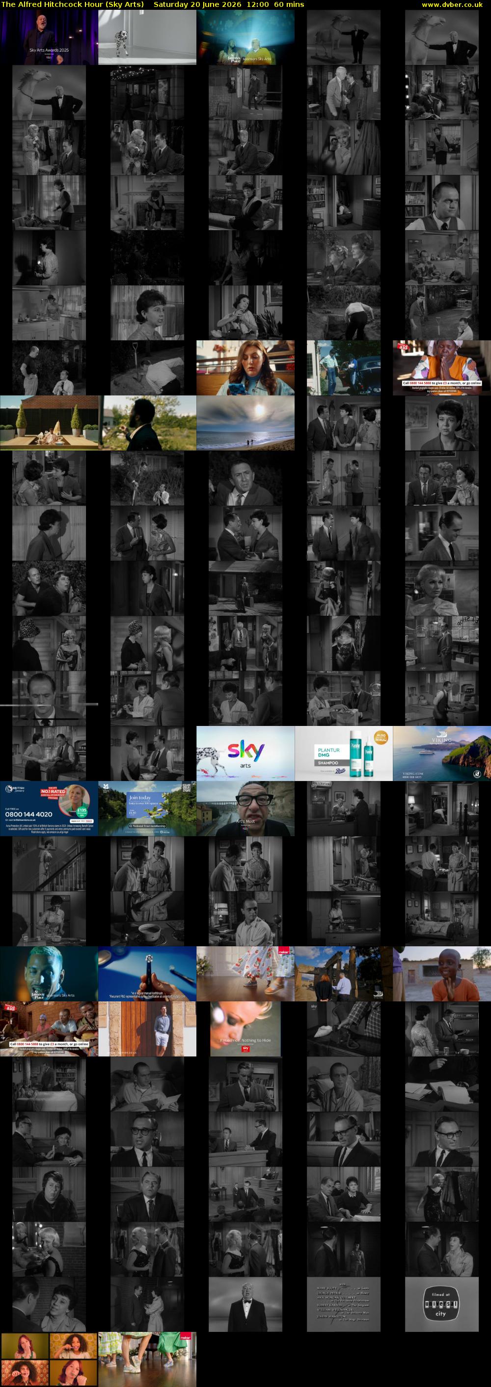 The Alfred Hitchcock Hour (Sky Arts) Saturday 20 June 2026 12:00 - 13:00