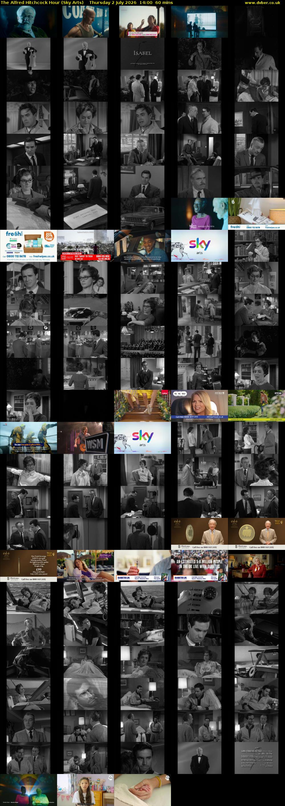 The Alfred Hitchcock Hour (Sky Arts) Thursday 2 July 2026 14:00 - 15:00