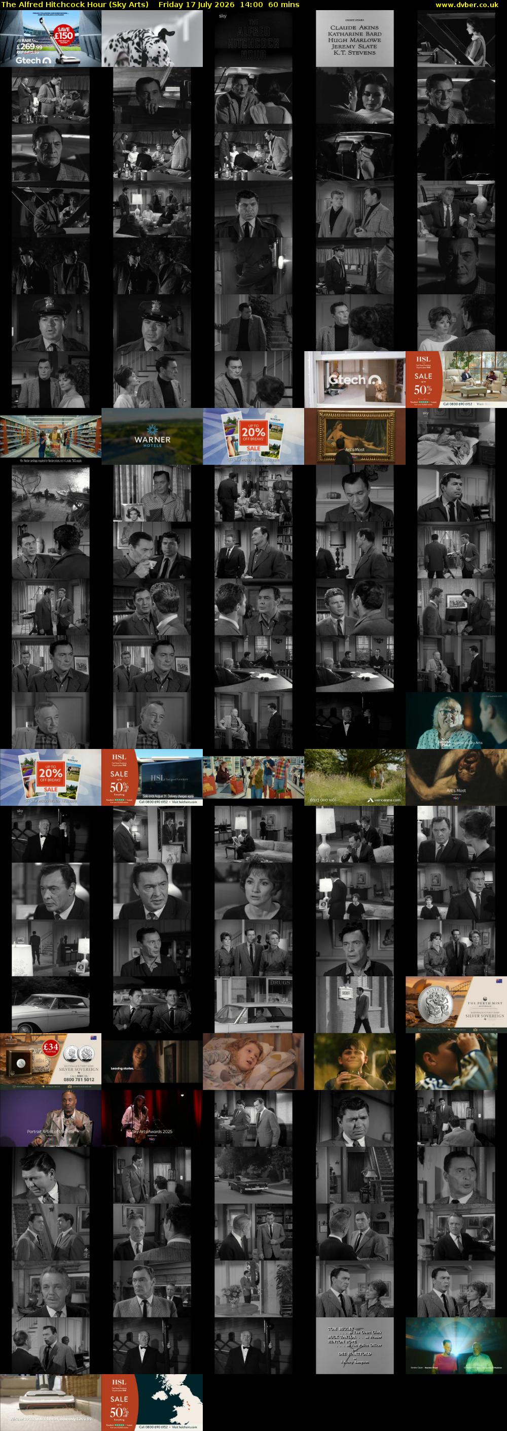 The Alfred Hitchcock Hour (Sky Arts) Friday 17 July 2026 14:00 - 15:00
